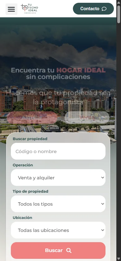 Presentación móvil del sitio Tu Techo Ideal
