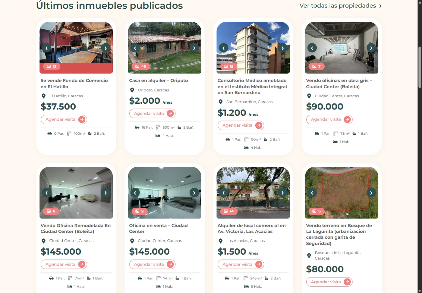 Listado público de inmuebles de Tu Techo Ideal