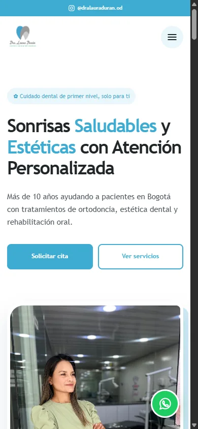 Versión móvil de la web de la Dra. Laura Durán