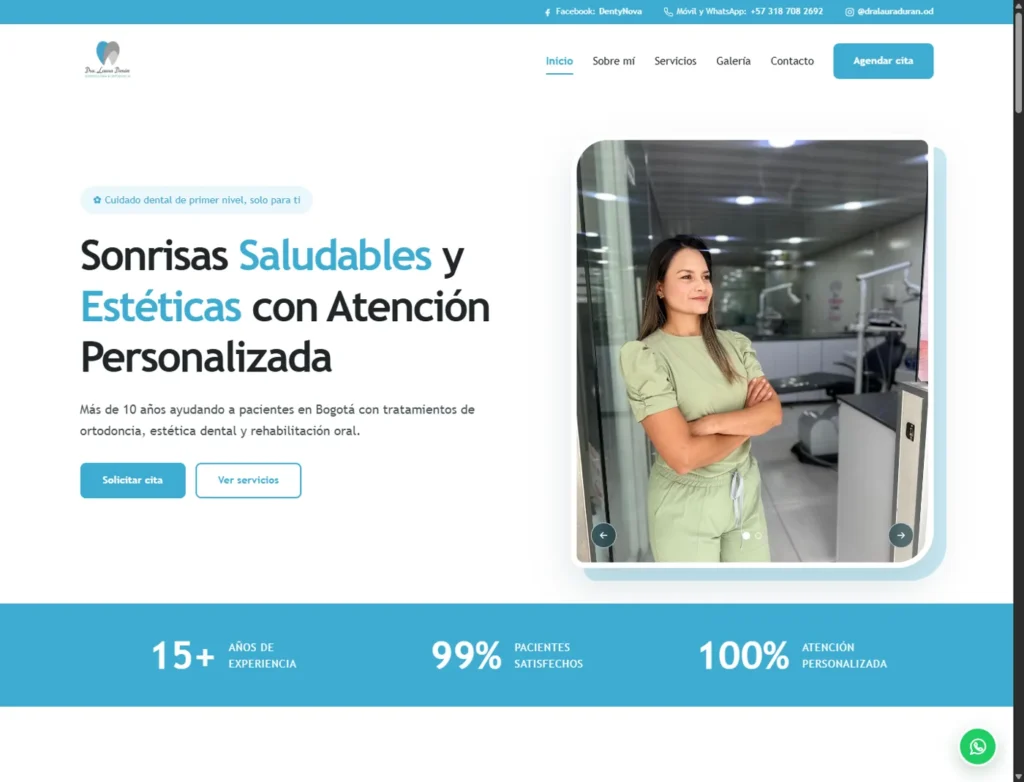 Portada pública de la web de la Dra. Laura Durán
